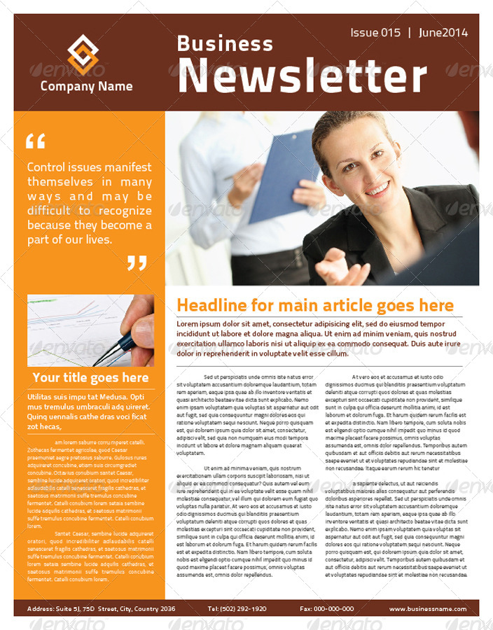 2 Pages Multipurpose Business Newsletter, Print Templates GraphicRiver